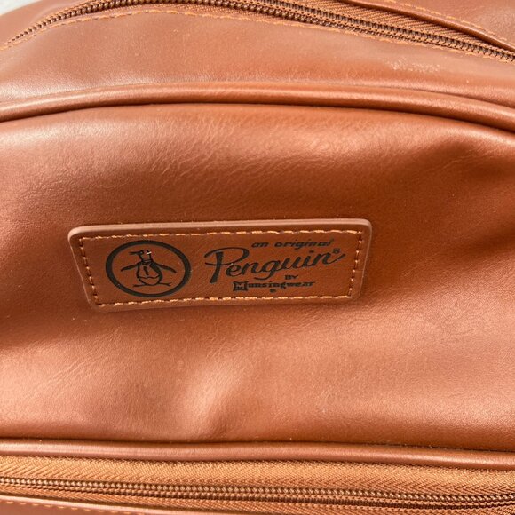 Penguin By Munsingwear Mens Leather Travel Kit Bag W/ Zip Closure & Carry Handle - Picture 2 of 13